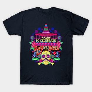 Day of the Dead Sugar Skull for Mexican Celebration T-Shirt